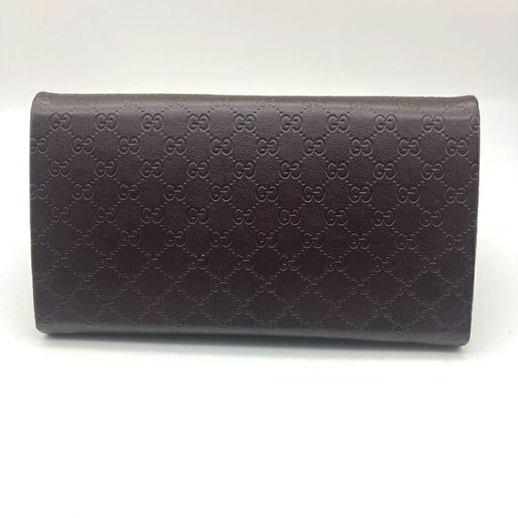 Gucci Monogram Brown Leather Sunglasses Case